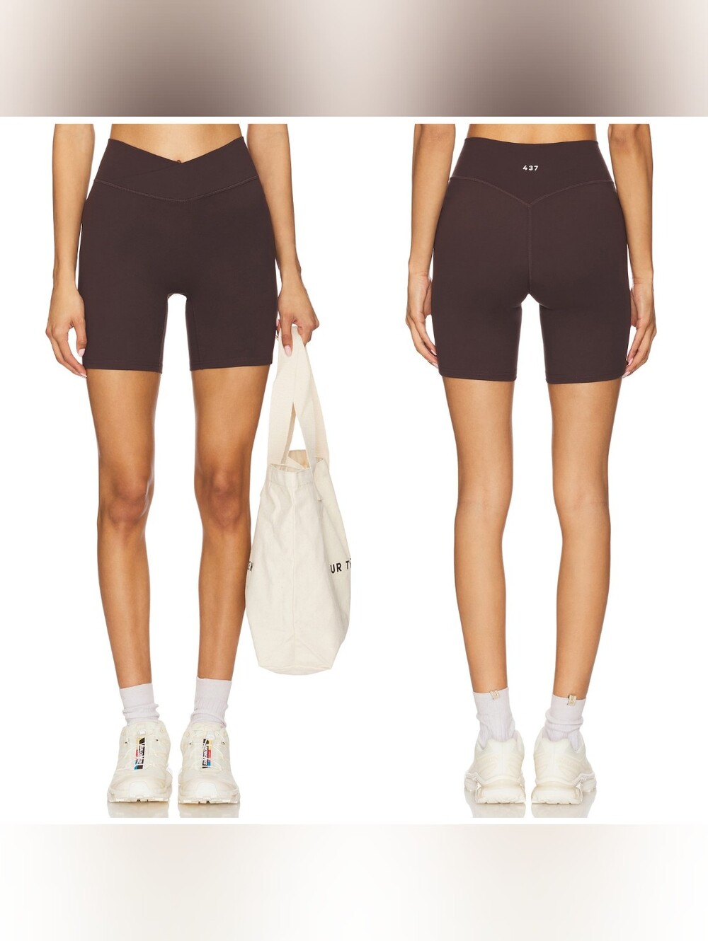 437 Activewear The V Short in Espresso Small Highwaist 6" Inseam Revolve Active
